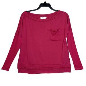 Ashlee by Amaryllis Fuchsia Womens Top Long Sleeve, Size x-small, Relaxed Fit